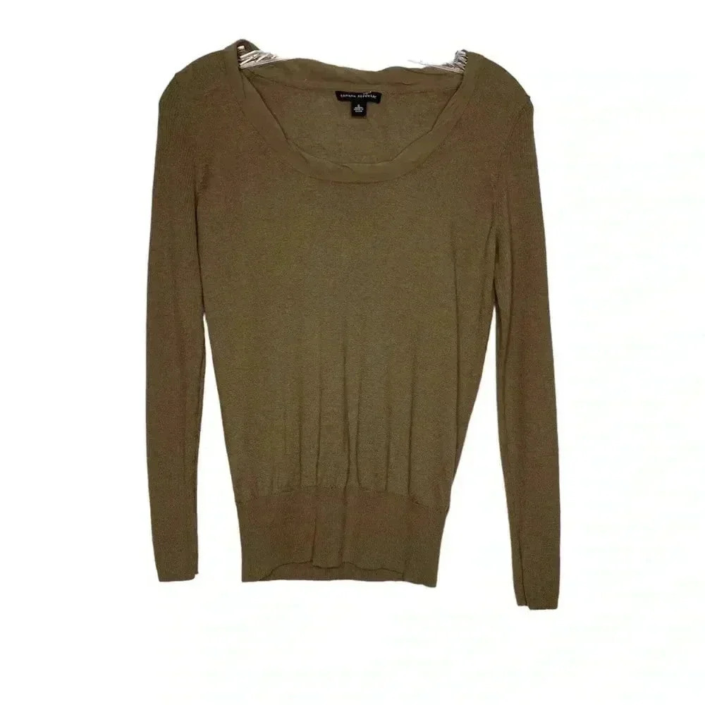 NWOT Banana Republic Brown Wool Blend Lightweight Sweater